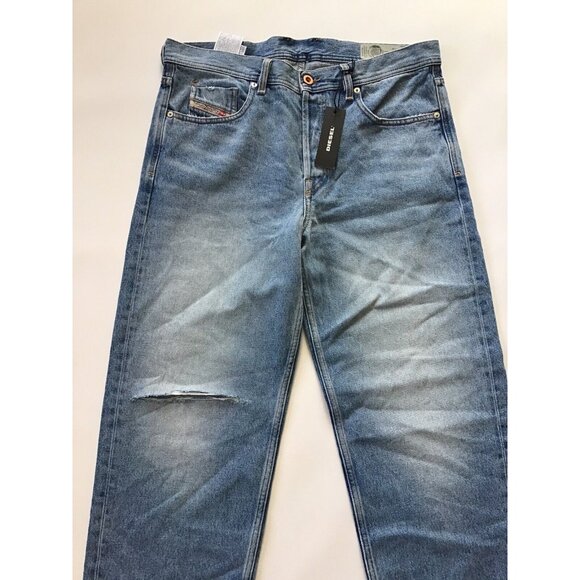 $298 Diesel Men’s Dagh Relax Regular Straight Destroy Jeans 0076J Blue Size W32 - Picture 7 of 12